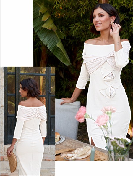 VESTIDO MIDI LOURDES NOVIA