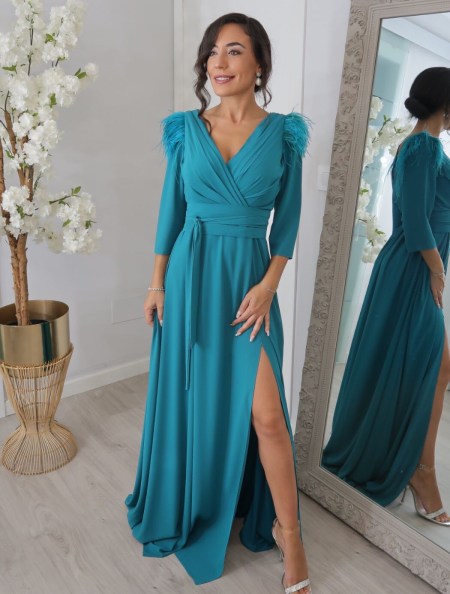 VESTIDO DE FIESTA PAULA PLUMAS