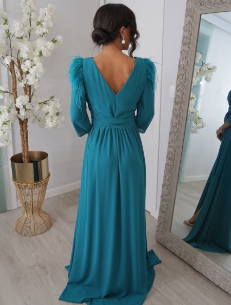 VESTIDO DE FIESTA PAULA PLUMAS 2